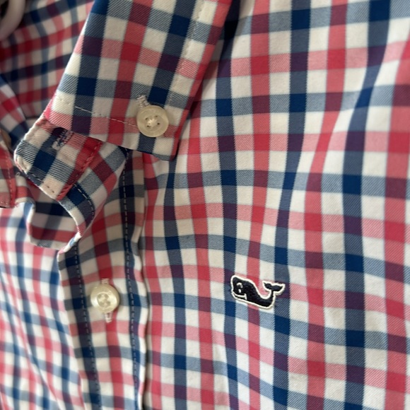 Vineyard Vines Performance Blend Fabric Moisture Wicking Plaid Whale Shirt 3T - Picture 10 of 10